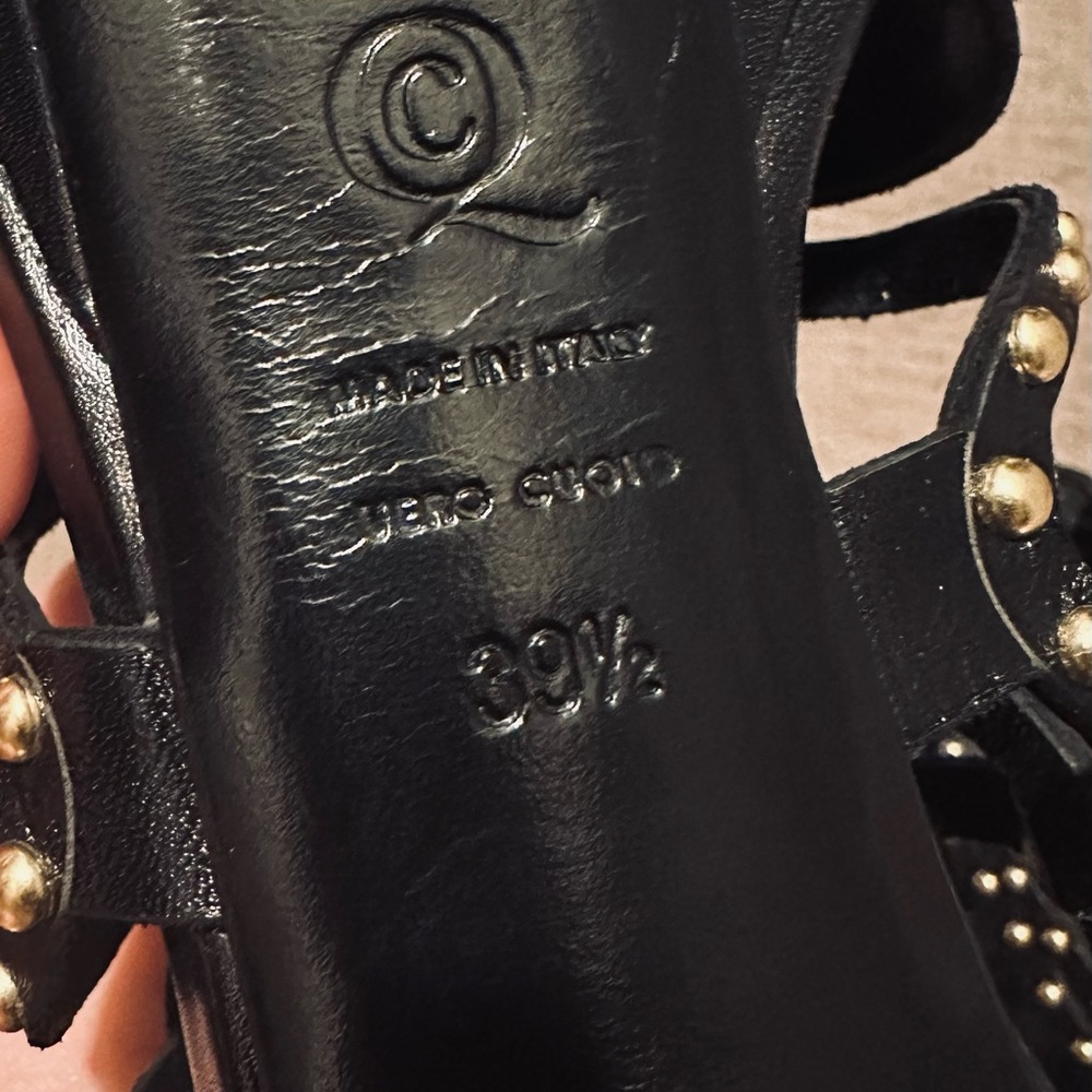 Gold Studded Leather McQueen booties - Picture 6 of 9